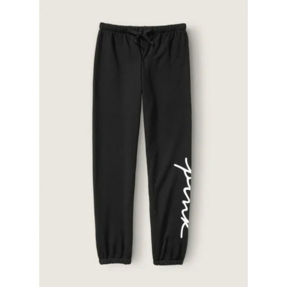 Victorias Secret PINK Everyday Lounge Campus Fleece Logo Pants Size Small